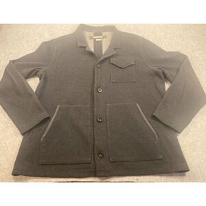 Carbon 2 Cobalt Mens XL Charcoal Grey Knit Chore Jacket Button Front Coat *NWOT